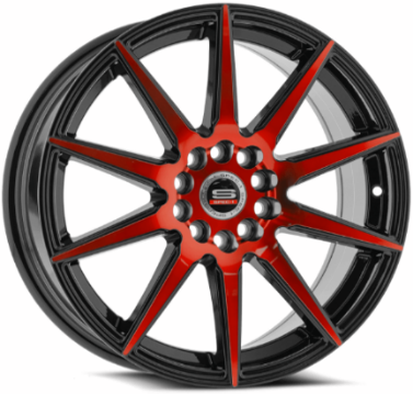 20x8.5 Spec-1 SP-51 Gloss Black & Red Machined Wheel 5x112/5x4.5 (38mm)