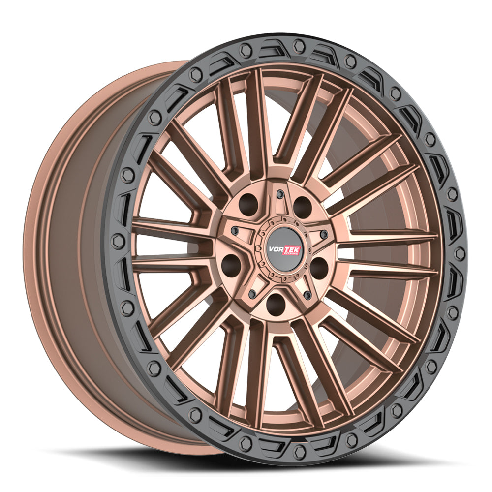 22x10 Vortek VRT-604 Matte Bronze With Black Bead Ring Wheel 5x5/5x5.5 (-18mm)