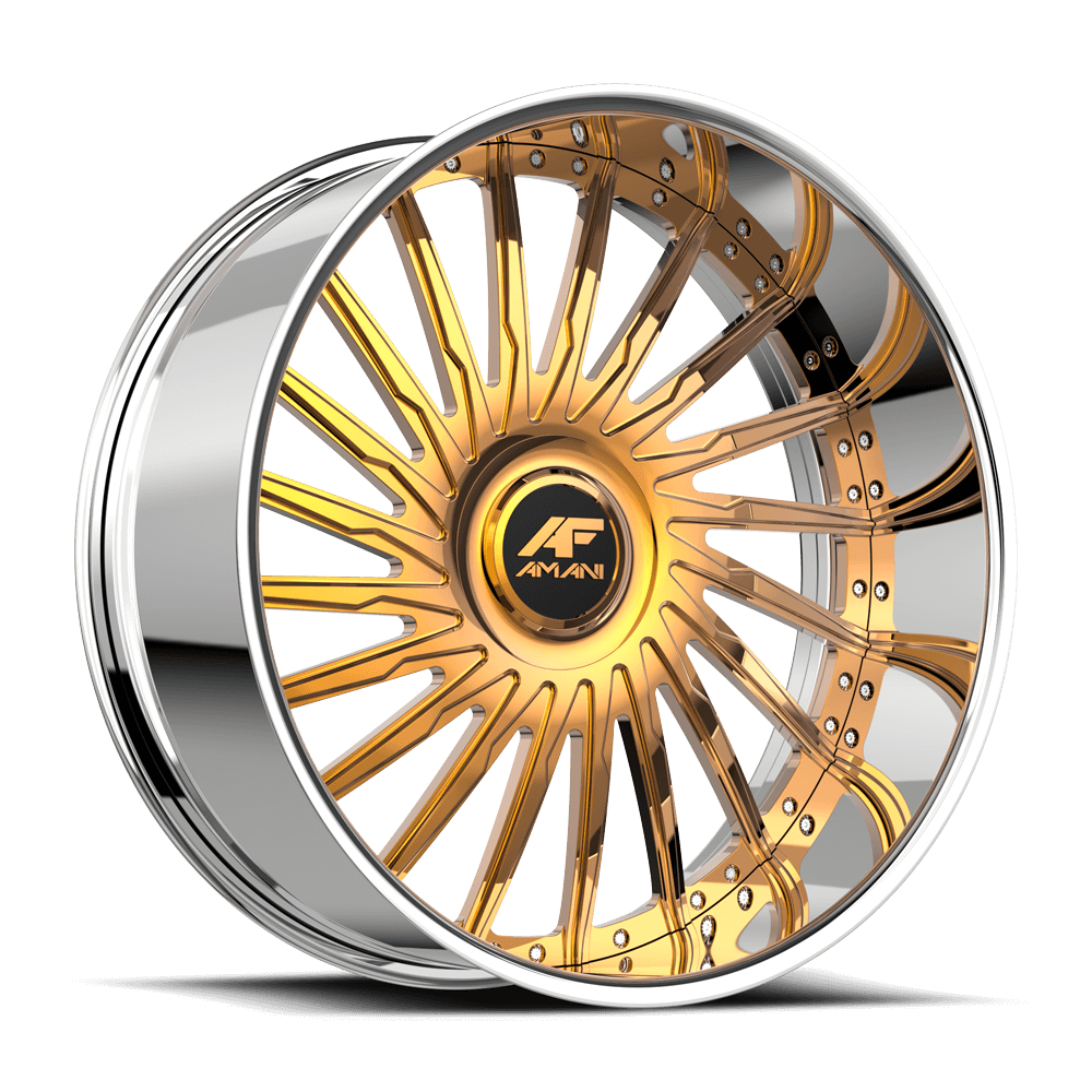 Amani Forged CULTURA-R 26x9 5x Blank +1 Cb 78.1 14K Gold Plated Large XL Cap Flat