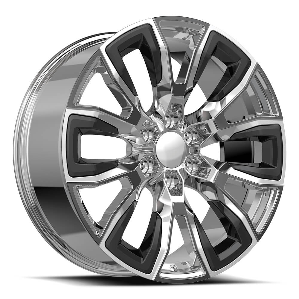OE. Revolution G-37 24X10 6X139.7 +31 Cb 78.1 Nano Chrome/Black Inserts
