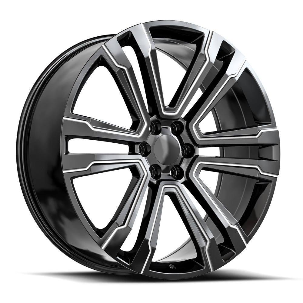 24x10 O.E. Revolution G-10 Gloss Black & Milled Wheel 6x5.5  (31mm)