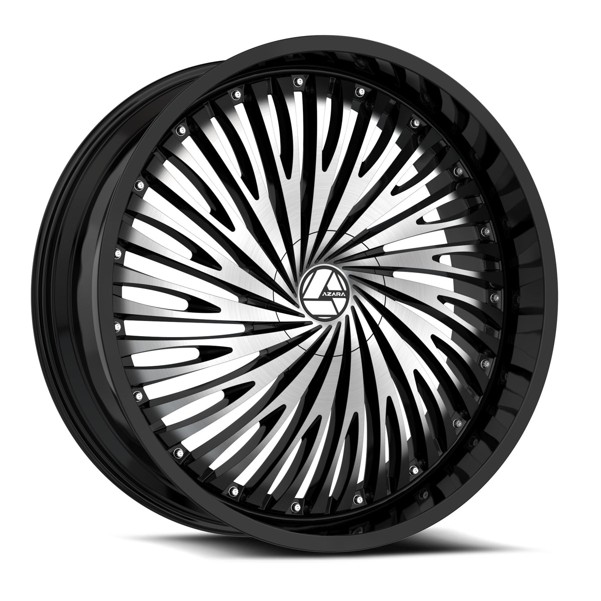 22x8.5 Azara AZA-526 Gloss Black & Machined Wheel 5x112/5x4.5 (38mm)