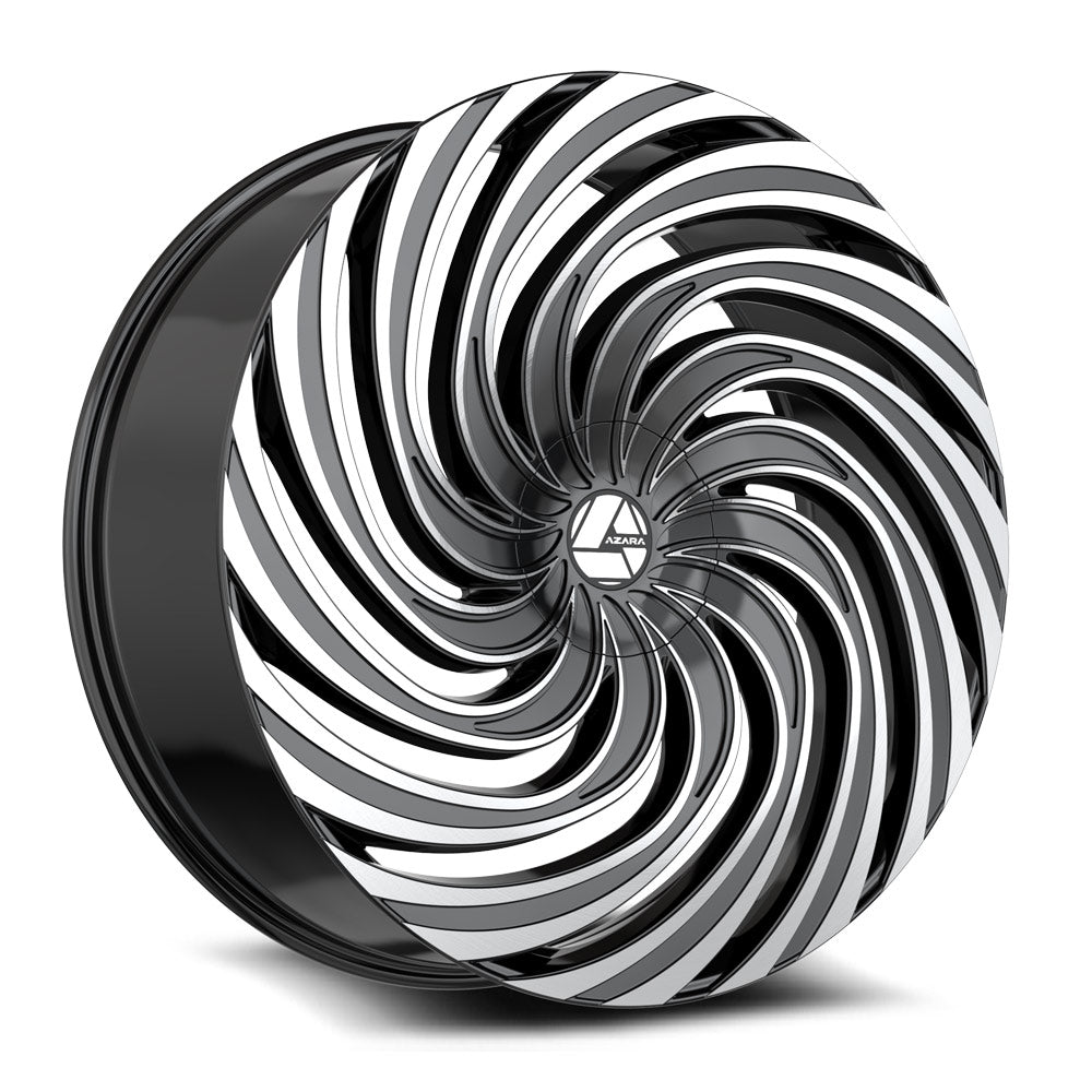 22x9.5 Azara AZA-535 Gloss Black & Machined Wheel 5x115/5x120 (15mm)