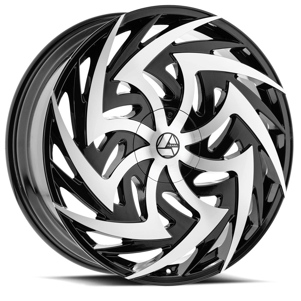 20x8.5 Azara AZA-520 Gloss Black & Machined Wheel 5x110/5x4.5 (35mm)