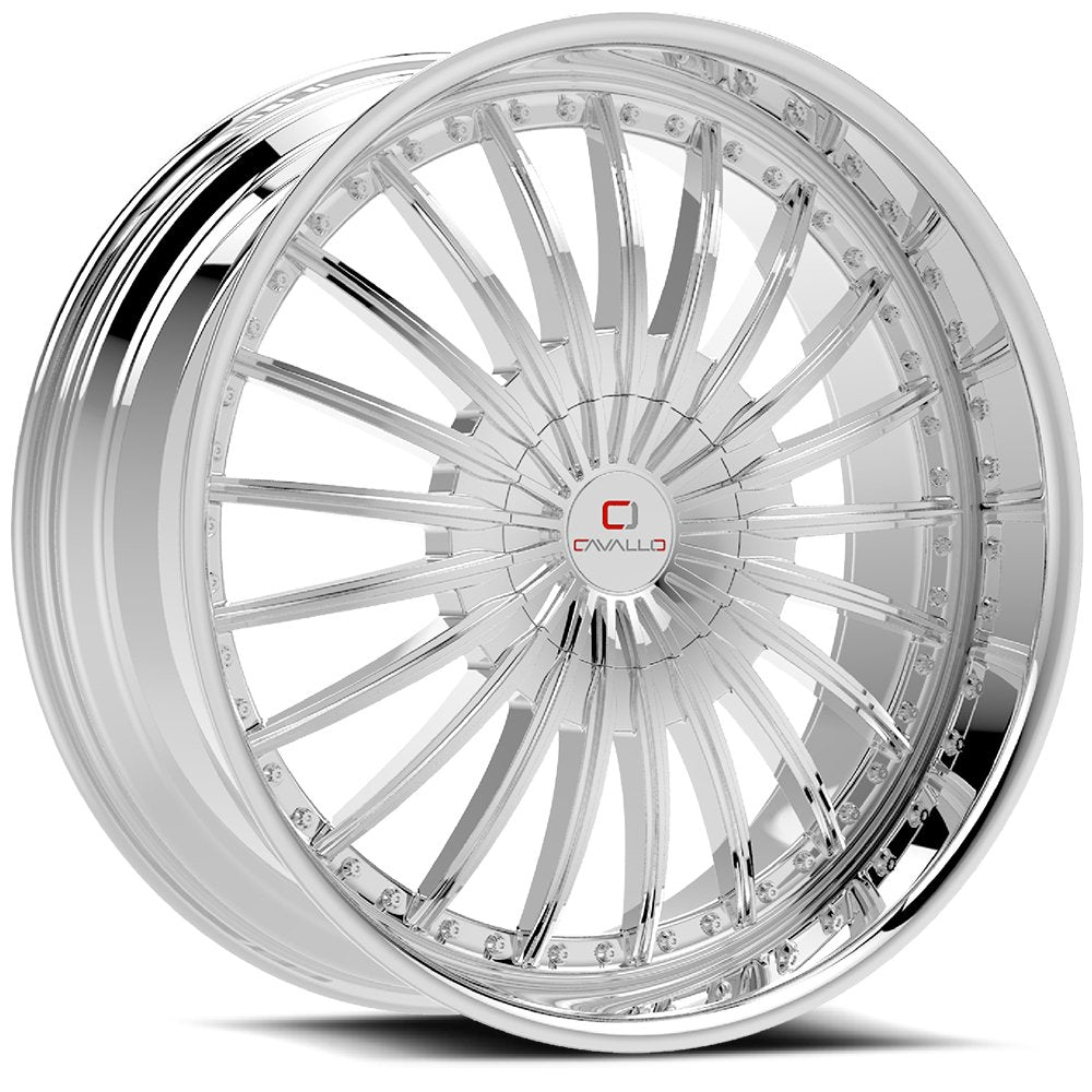 22x9.5 Cavallo CLV-32 Nano Chrome Wheel 6x135/6x5.5 (25mm)