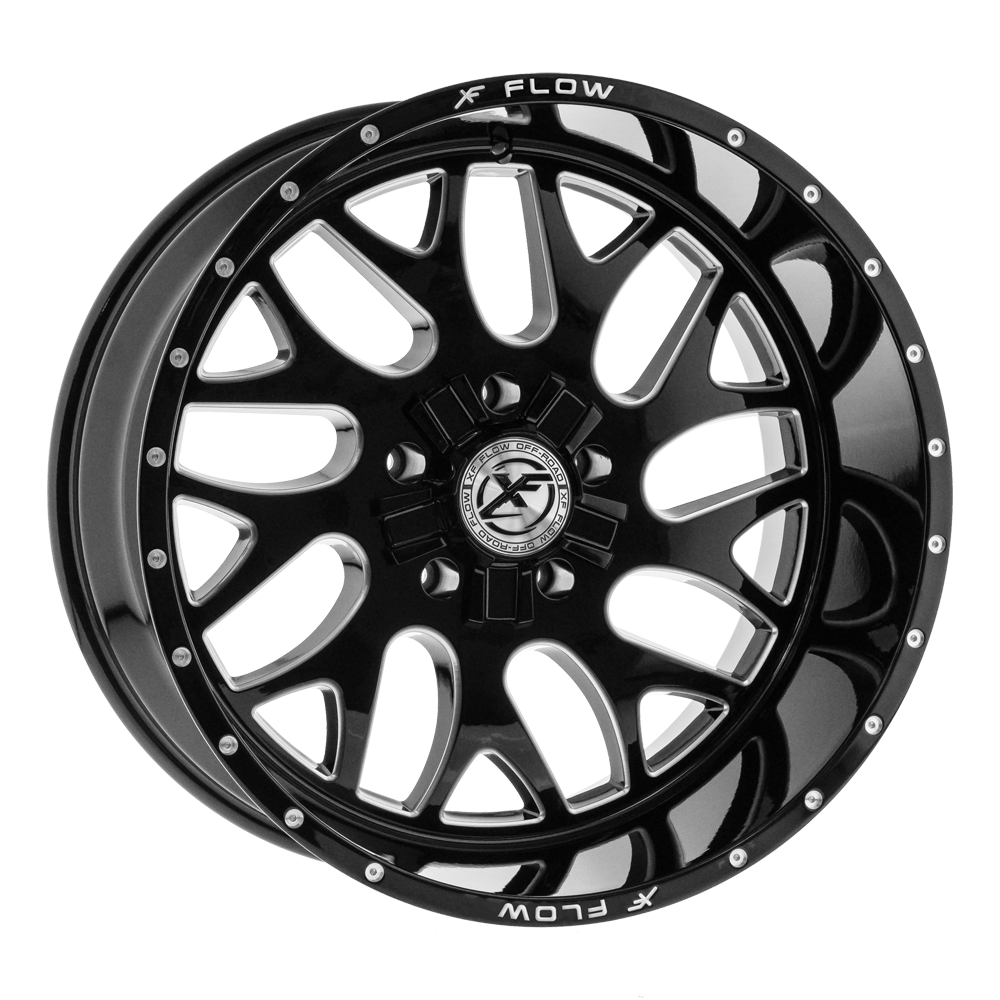 26x14 XFX Flow XFX-301 Gloss Black & Milled Wheel 5x5/5x5.5 (-76mm)