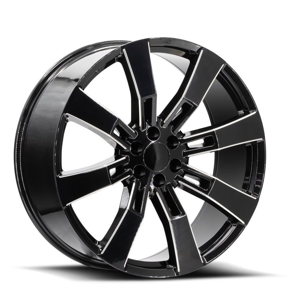 22x9 O.E. Revolution G-02 Gloss Black & Milled Wheel 6x5.5 (31mm)