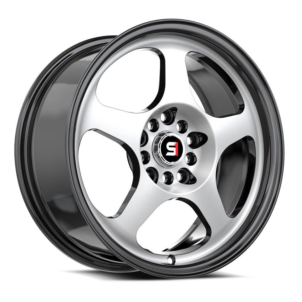 16x7 Spec-1 SPT-36 Gloss Black & Machined Wheel 4x100/4x4.5 (30mm)