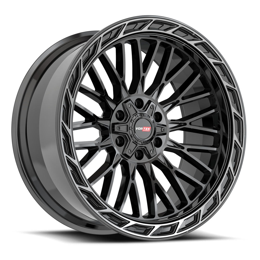 20x10 Vortek VRP-502 Black Diamond Cut Ring Dark Tint Wheel 6x135/6x5.5 (-18mm)