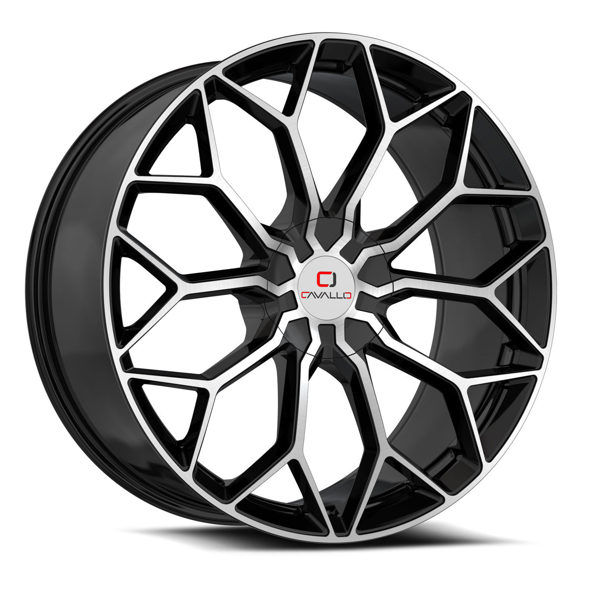 Cavallo CLV-44 22x9.5 5x 6x Blank +35 Cb 106.1Gloss Black & Machined