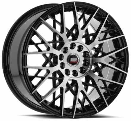17x7.5 Spec-1 SP-53 Gloss Black & Machined Wheel 5x110/5x4.5 (42mm)