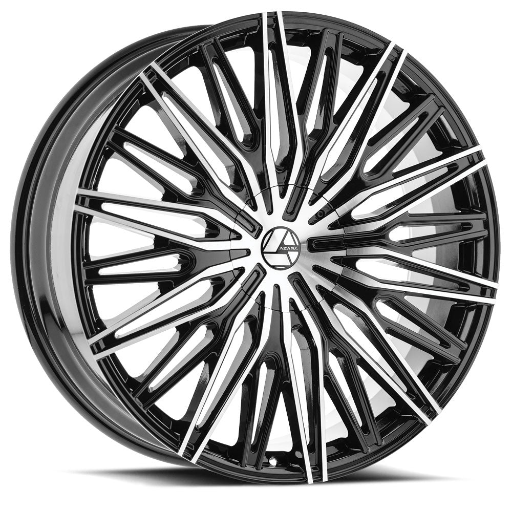 22x8.5 Azara AZA-522 Gloss Black & Machined Wheel 5x112/5x4.5 (38mm)