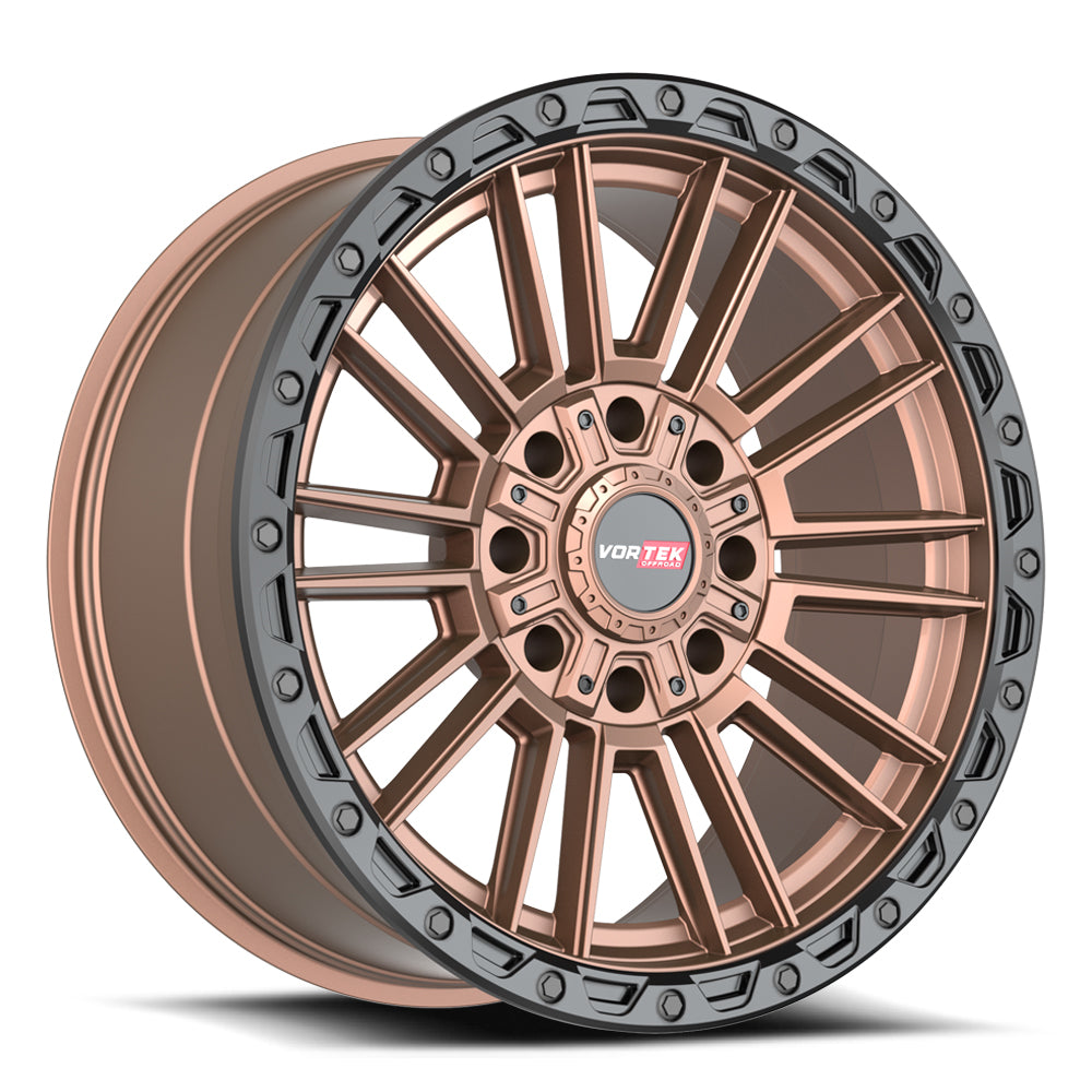 22x10 Vortek VRT-604 Matte Bronze With Black Bead Ring Wheel 8x6.5/8x170 (-18mm)