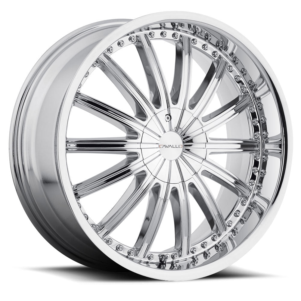 22x8.5 Cavallo CLV-9 Chrome Wheel 5x4.5/5x120 (34mm)