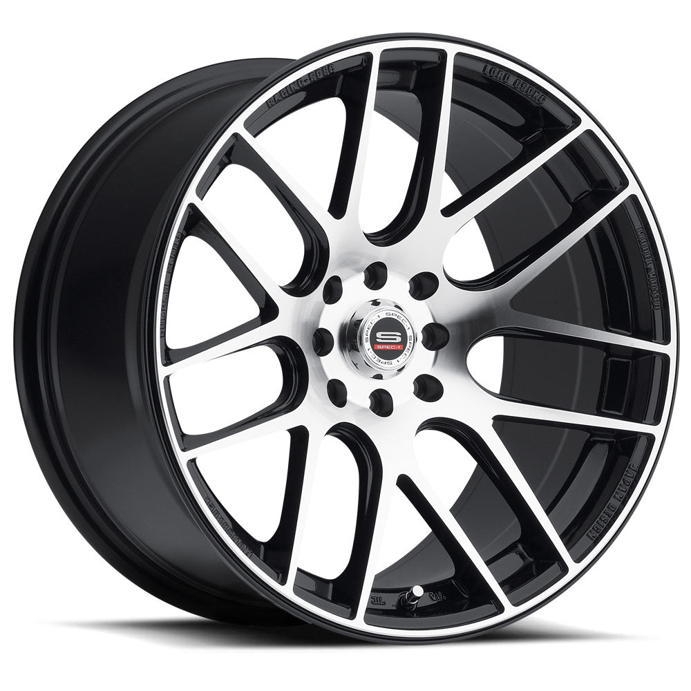 17x7.5 Spec-1 SPT-5 Gloss Black & Machined Wheel 4x100/4x4.5 (42mm)