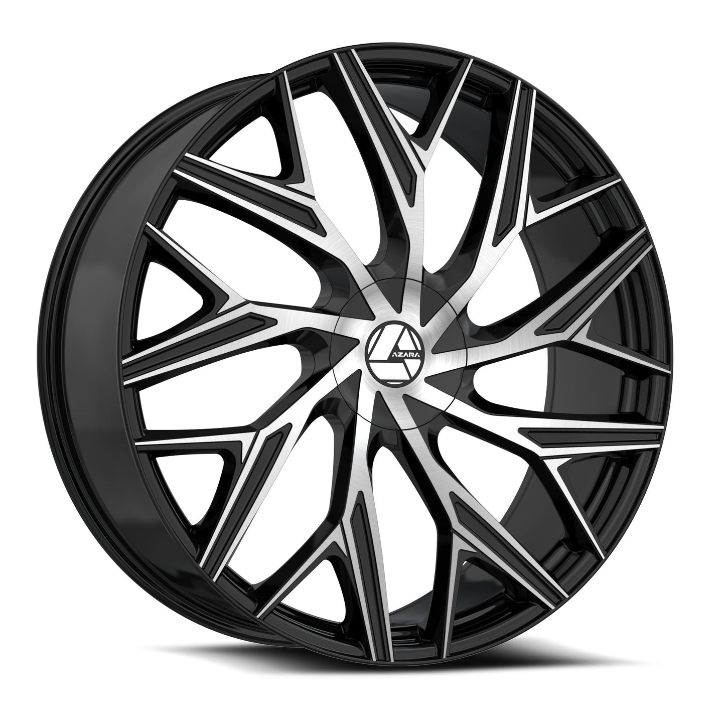 18x8 Azara AZA-527 Gloss Black & Machined Wheel 5x4.5/5x120 (35mm)