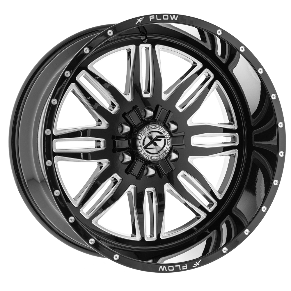 20x10 XFX Flow XFX-303 Gloss Black & Milled Wheel 5x5.5/5x150 (-12mm)