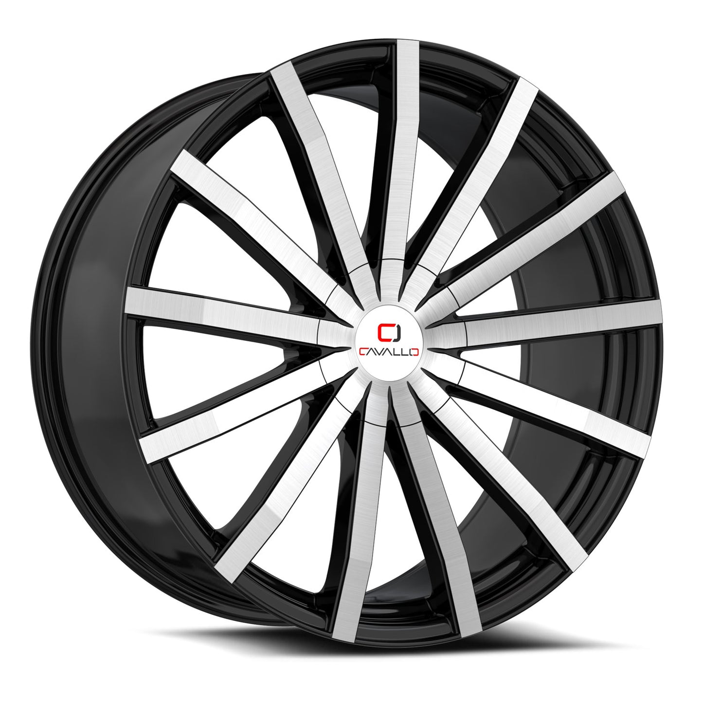 18x8 Cavallo CLV-52 Gloss Black & Machined Wheel 5x108/5x4.5 (35mm)