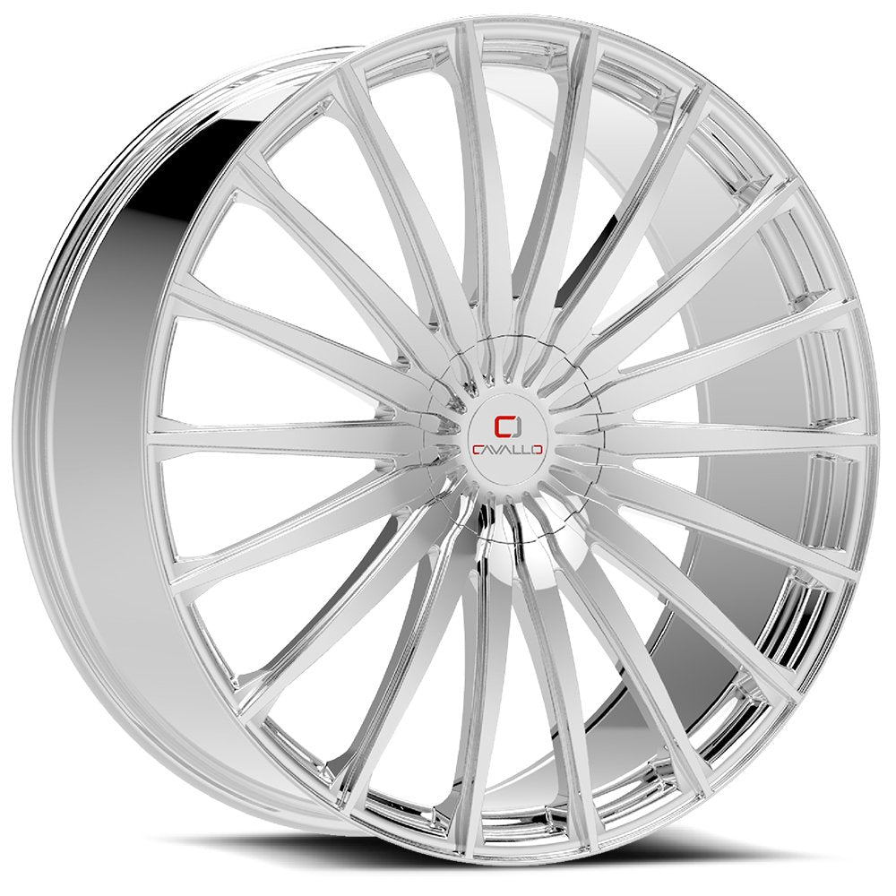 22x9.5 Cavallo CLV-34 Nano Chrome Wheel 5x115/5x120 (15mm)