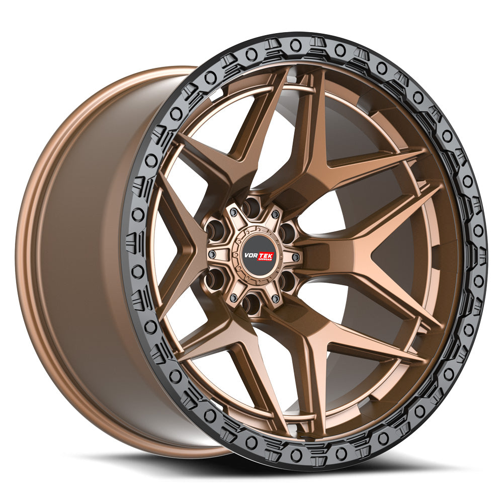20x9.5 Vortek VRT-603 Matte Bronze With Black Bead Ring Wheel 8x170 (18mm)