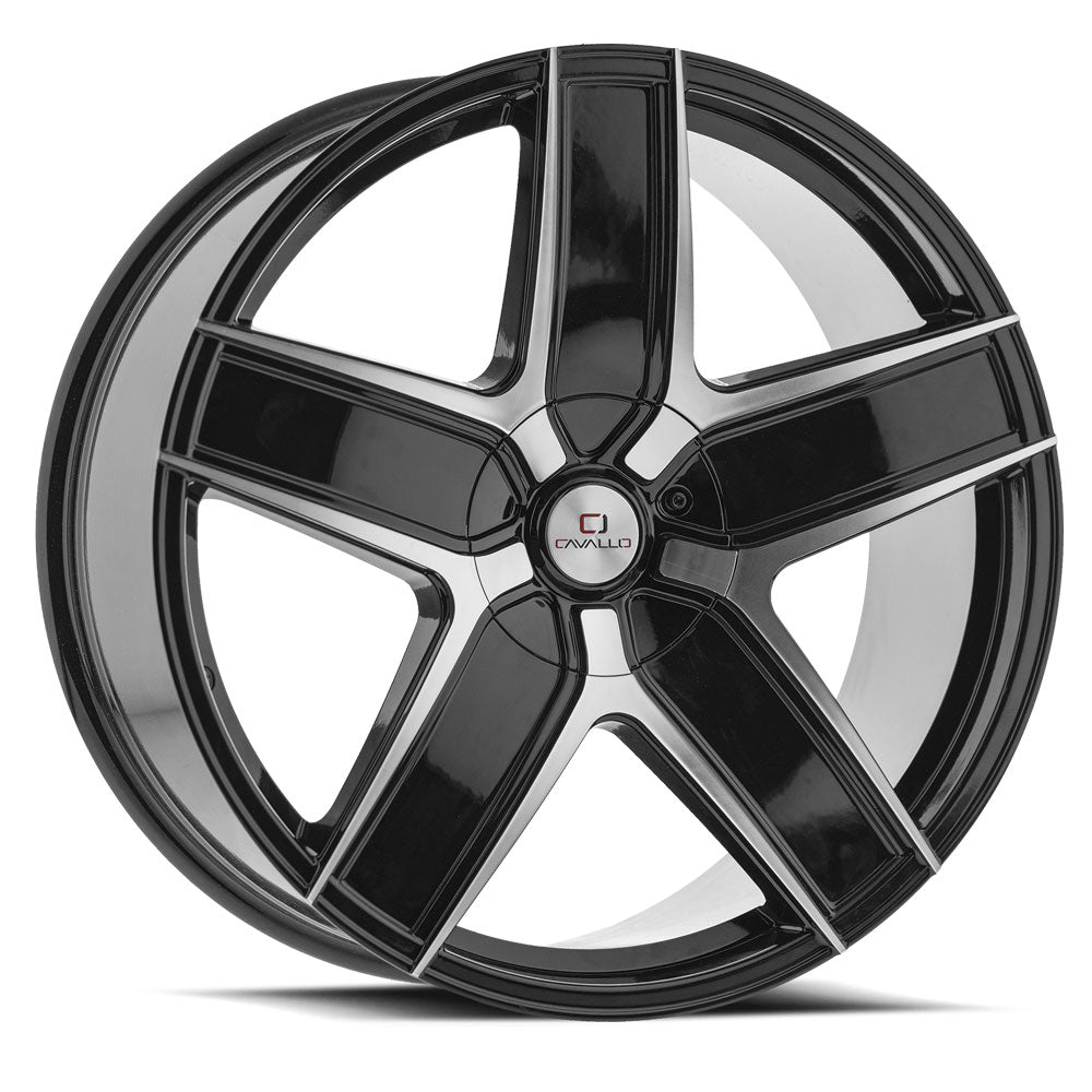 18x8 Cavallo CLV-C-31 Gloss Black & Machined Wheel 4x100/4x4.5 (35mm)