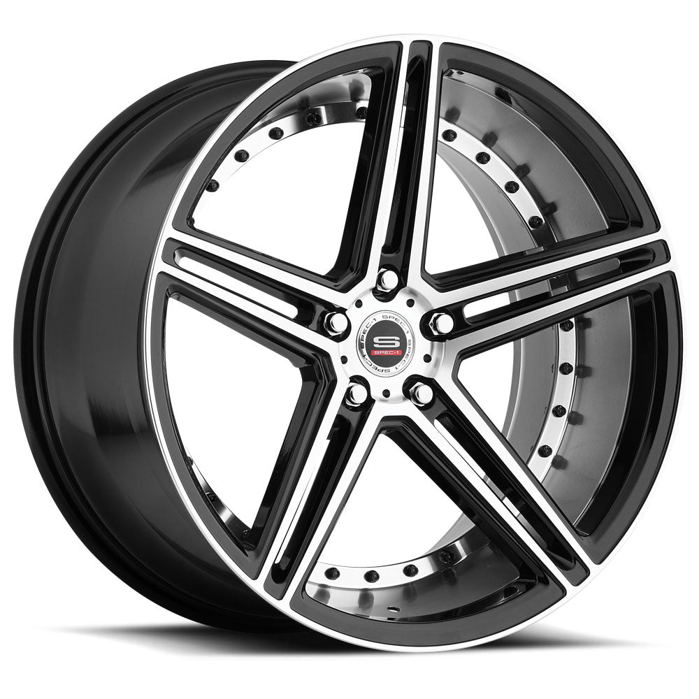 20x9 Spec-1 SPM-77 Gloss Black & Machined Wheel 5x115 (15mm)
