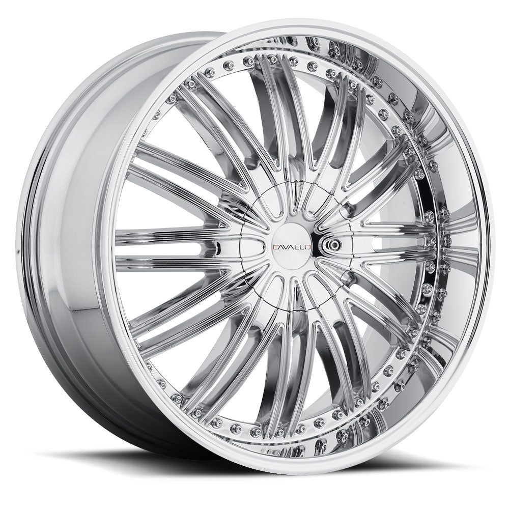 22x9.5 Cavallo CLV-7 Chrome Wheel 5x115/5x5.5 (15mm)