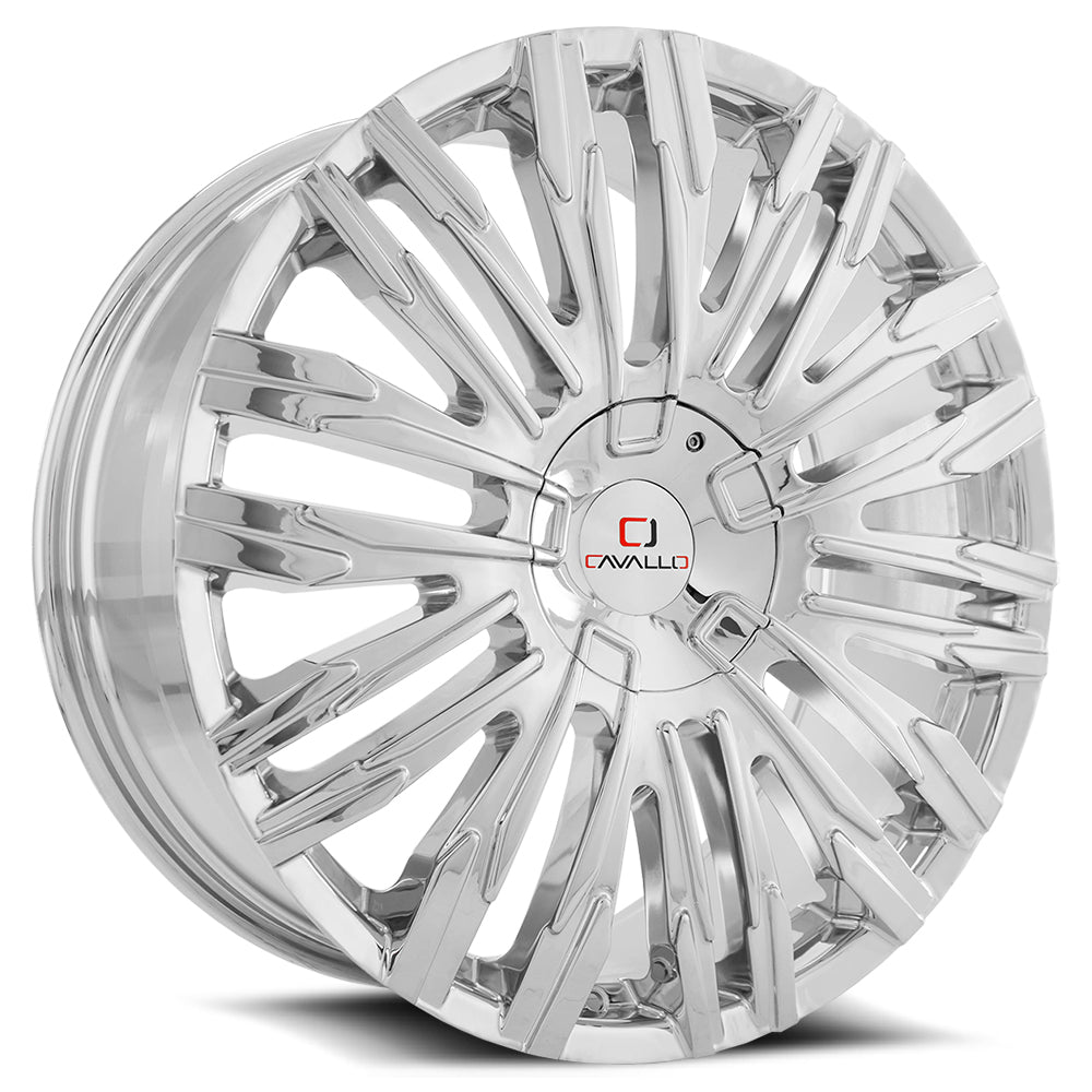 22x8.5 Cavallo CLV-28 Chrome Wheel 5x108/5x4.5 (38mm)