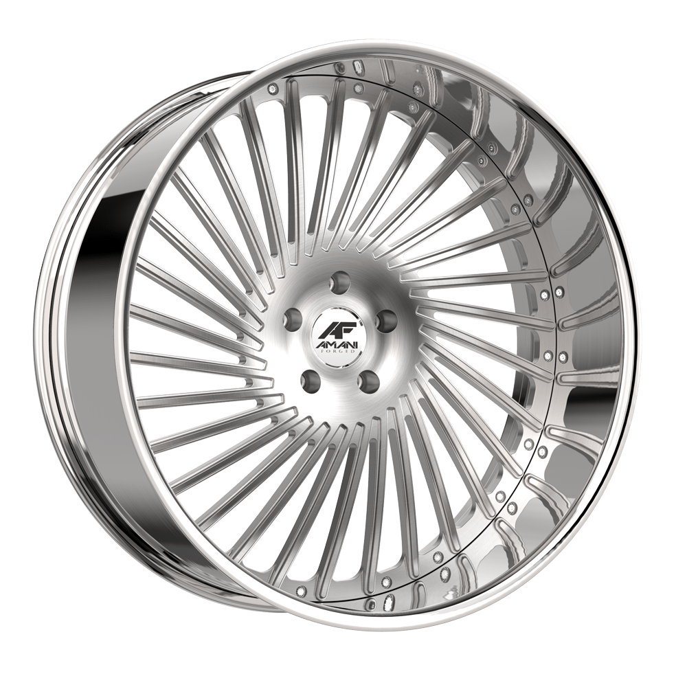 Amani Forged CHILE-L 26x10 5x Pocketed Blank +5 Cb 78.1 Brush Center Chrome Lip Standard Cap Flat