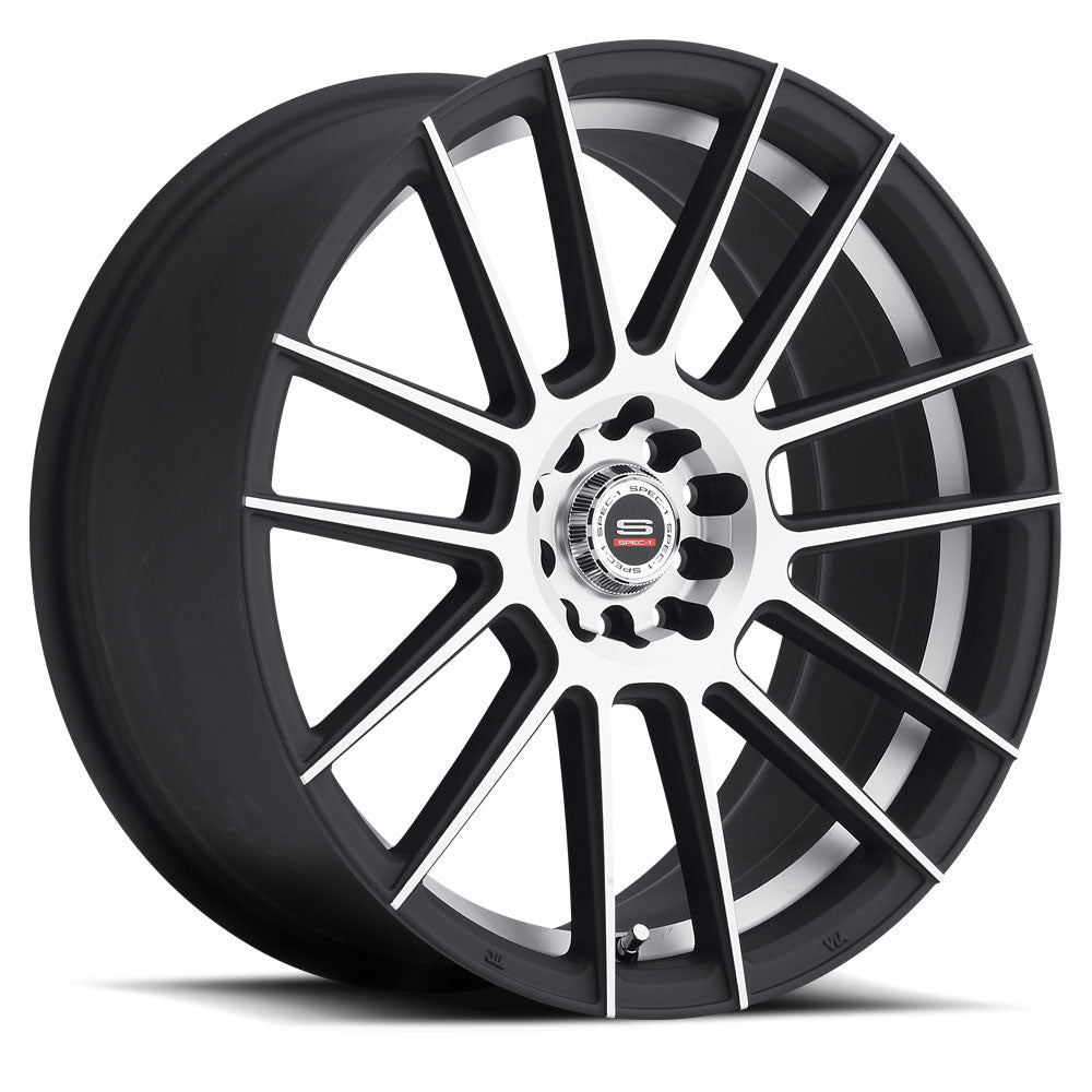 17x7.5 Spec-1 SP-21 Matte Black & Machined Wheel 5x100/5x4.5 (38mm)