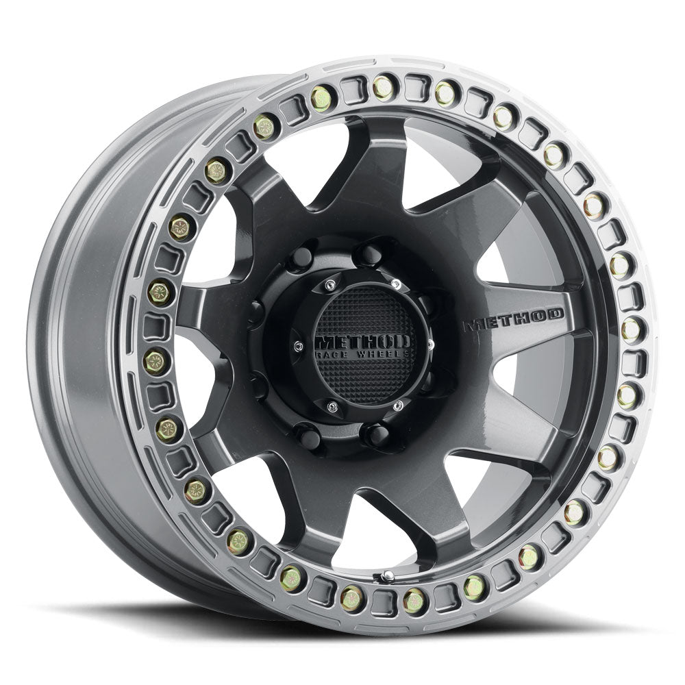 17x9 Method MR108 Gloss Titanium BEADLOCK Wheel 8x170 (-44mm)
