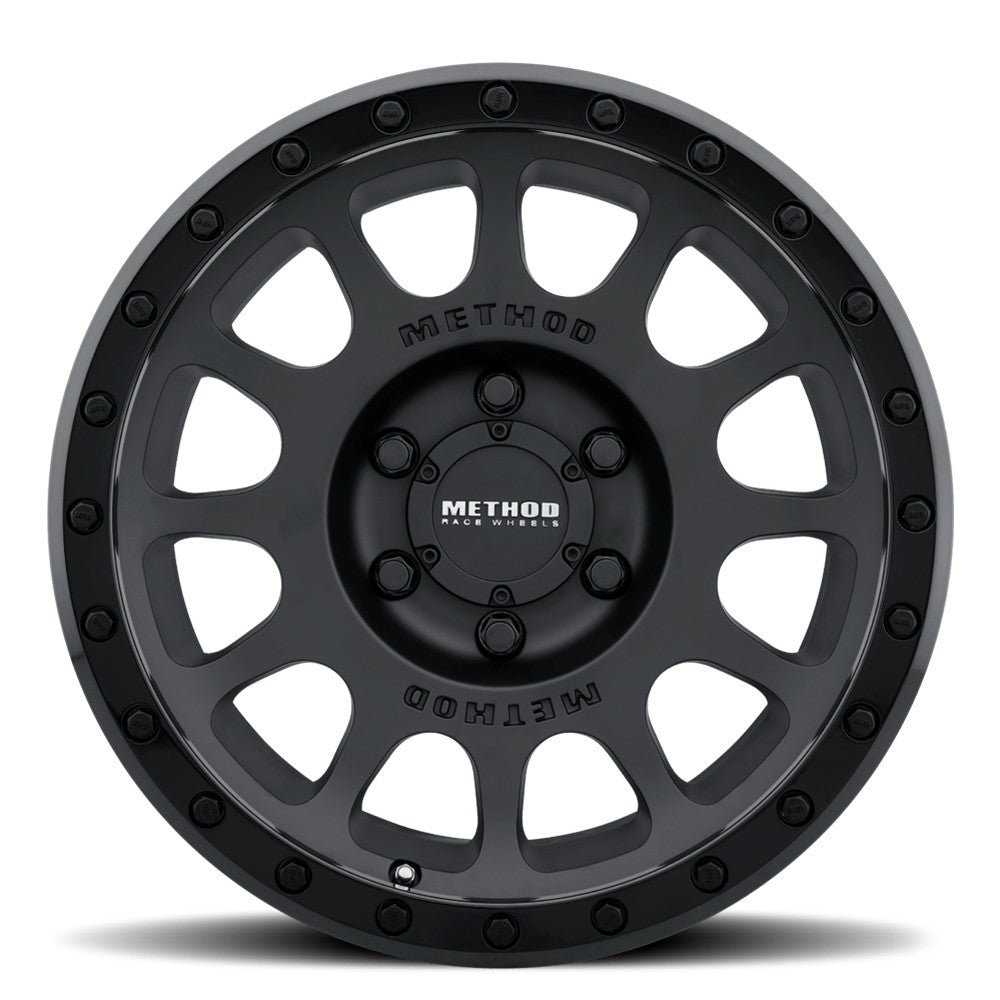 18x9 Method Race Wheels MR305 NV Matte Black - Gloss Black Lip Wheel 5x5 (-12mm)