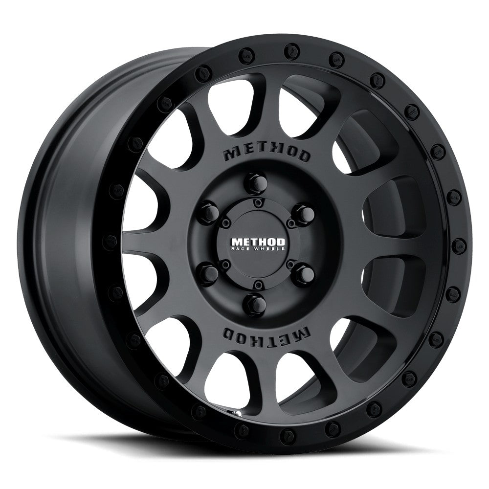 18x9 Method Race Wheels MR305 NV Matte Black - Gloss Black Lip Wheel 5x5 (-12mm)