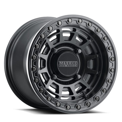 15x10 Method MR415 UTV BEADLOCK Matte Black W/ Gloss Ring Wheel 4x156 (25mm)