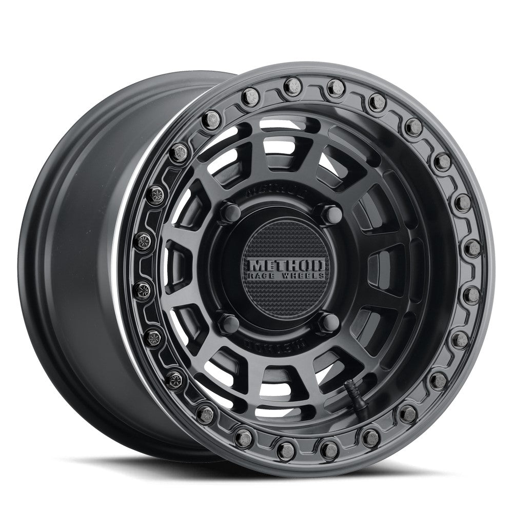 15x10 Method MR415 UTV BEADLOCK Matte Black W/ Gloss Ring Wheel 4x137 (25mm)