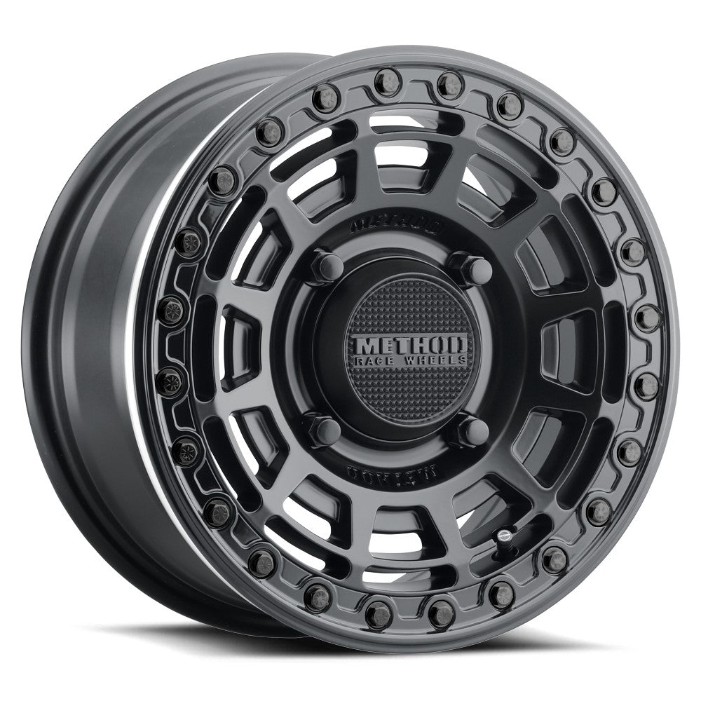 15x7 Method MR415 UTV BEADLOCK Matte Black W/ Gloss Ring Wheel 4x156 (38mm)