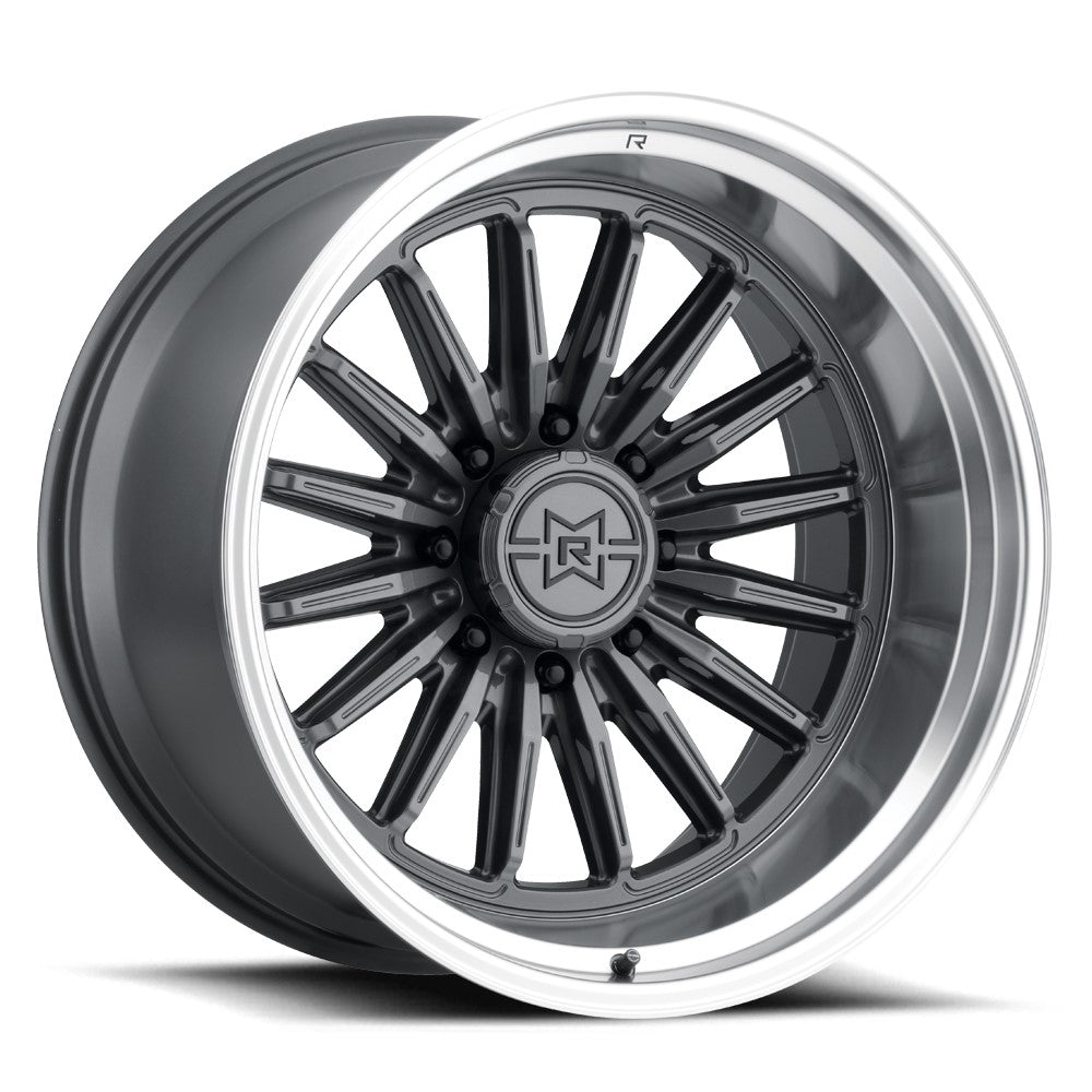 22x10 Method MR803 Raised Gloss Titanium - Machined Lip Wheel 8x180 (-18mm)