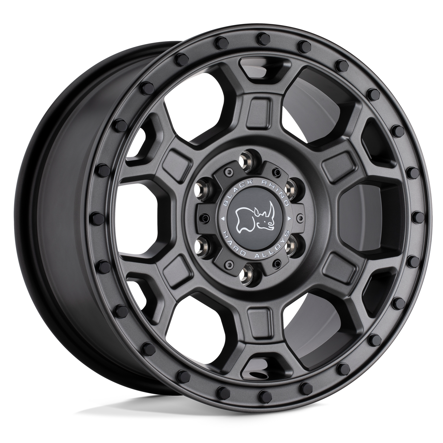 17x8 Black Rhino MIDHILL MATTE GUNMETAL W/ BLACK BOLTS Wheel 6x130 (45mm)