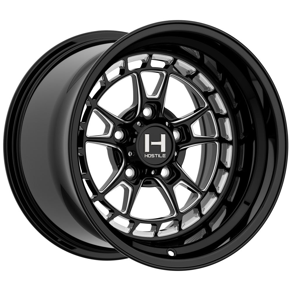 15x12 Hostile UTV HF22 Rival Blade Cut (Black) FORGED Wheel 6x5.5 (-38mm)