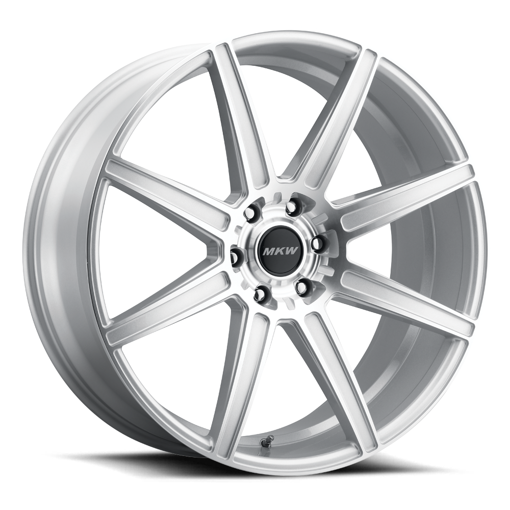 22x9.5 MKW M141 Silver Machined Wheel 6x5.5 (20mm)