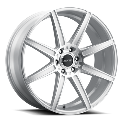 22x9.5 MKW M141 Silver Machined Wheel 6x5.5 (20mm)