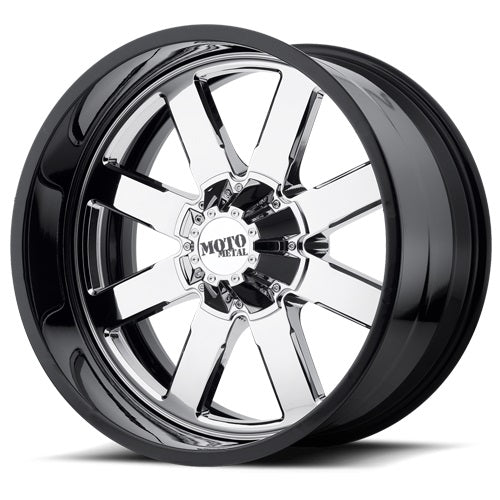 22x12 Moto Metal MO200 Chrome w/Gloss Black Lip Wheel 6x5.5 (-44mm)