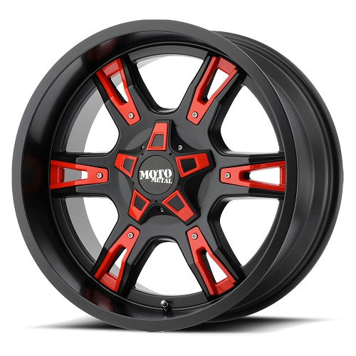 18x10 Moto Metal MO969 Black w/Red Wheel 5x5 (-24mm)