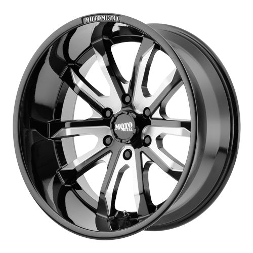 22x10 Moto Metal MO983 Dagger Black and Milled Wheel 8x6.5 (-18mm)