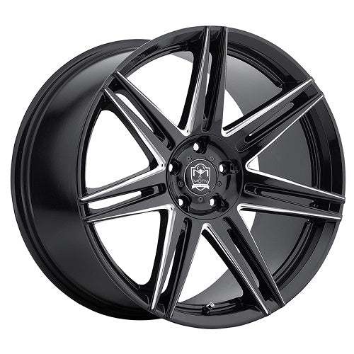 18x8 Motiv 414BM Modena Gloss Blk Wheel 5x108/5x115 +42
