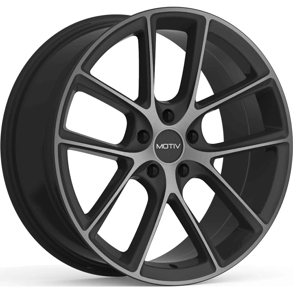 20x8.5 Motiv 420MBDT Murano Gloss Black & Machined Wheel 5x112 (35mm)