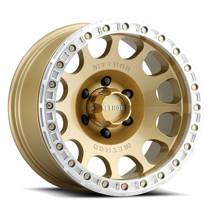 17x9 Method MR105 V3 Beadlock Gold Wheel 8x6.5 (-38mm)