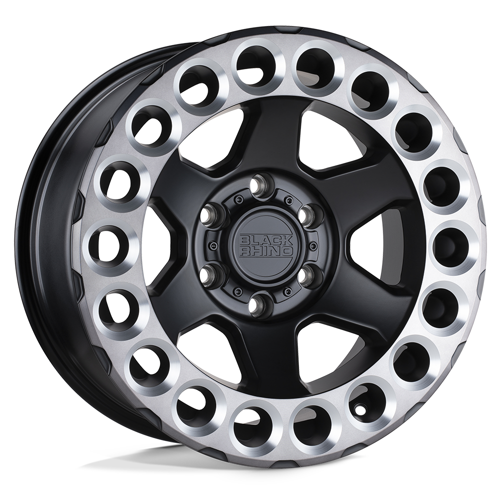 18x9.5 Black Rhino ODESSA MATTE BLK W/ MACHINED TINT LIP Wheel 6x5.5 (-18mm)