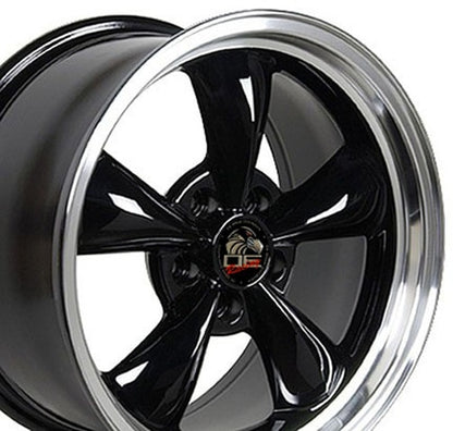 17x8 OE Wheels FR01 Black with Machined Lip Wheel 5x4.5 (29.5mm)