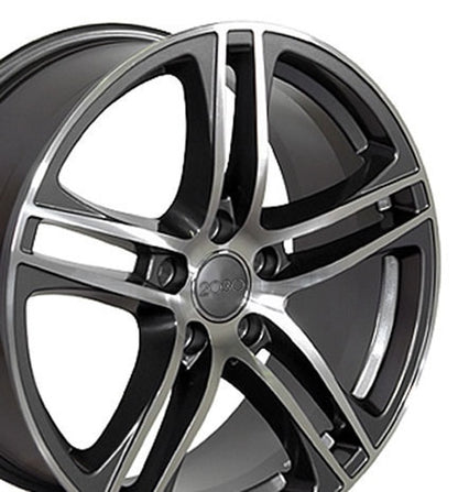 17x7.5 OE Wheels AU07 Gunmetal Machined Wheel 5x112 (35mm)